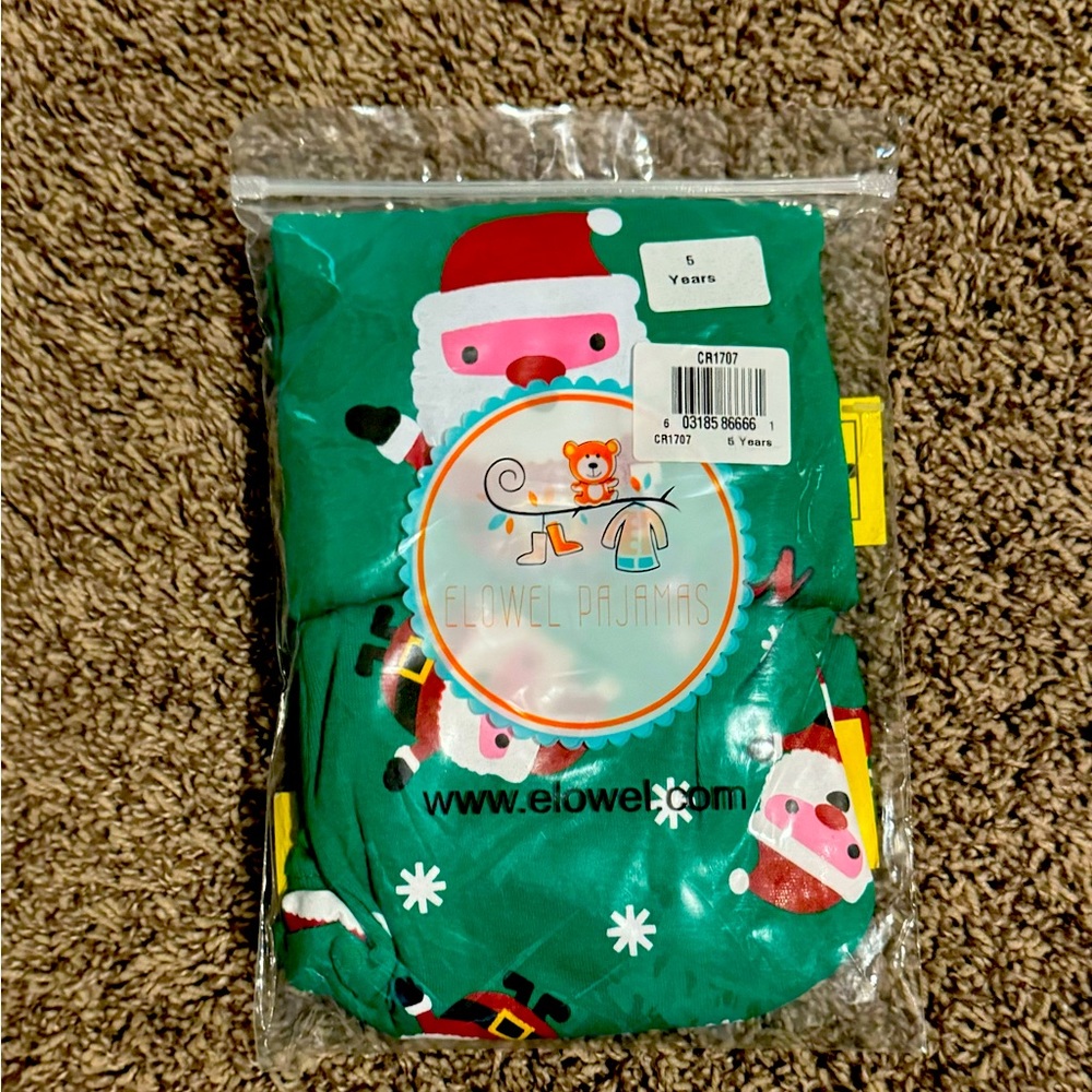 Elowel Size 5 Years Santa Christmas Pajamas